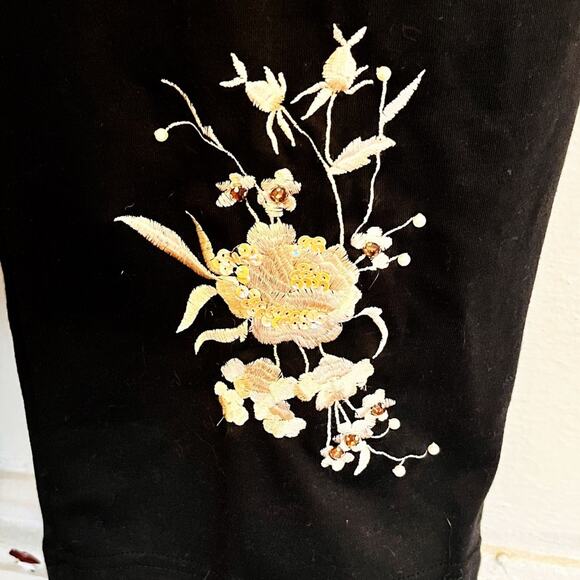 LACY AFTERNOON BY SHELL KEPLER **Vintage** Black Embellished Jumpsuit, L, NWT! - Picture 7 of 11